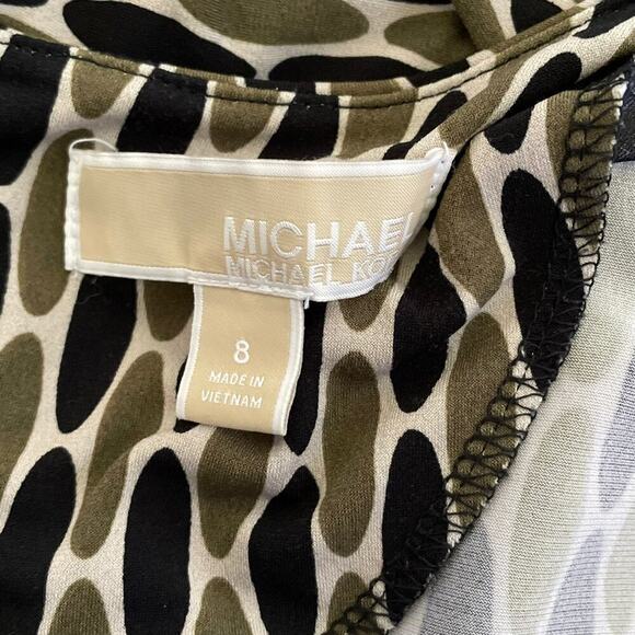 Michael Kors Green and Blue 3/4 Sleeve Shift Dress Size 8 - Picture 6 of 9